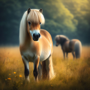 2 poneys dans une pâture - catégorie chevaux