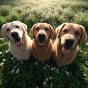 3 chiens Golden Retriever - Catégorie Chiens du blog