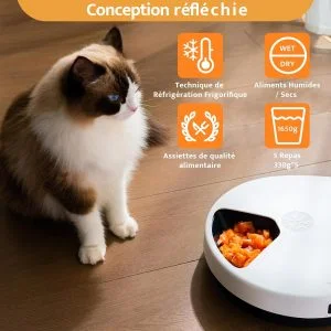 Distributeur de nourriture programmable UbPet avec réfrigération