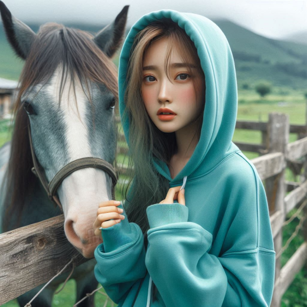 Une pet-sitter est avec un cheval