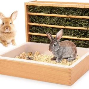 Râtelier-litière QGUQSSL pour lapins et rongeurs