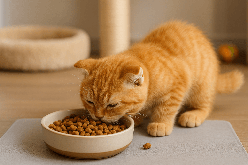 Chat : Photos prix d'un American Bobtail qui mange des croquettes