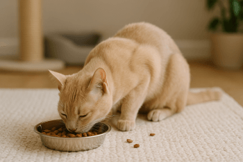 Chat : Photos prix d'un Asian qui mange des croquettes