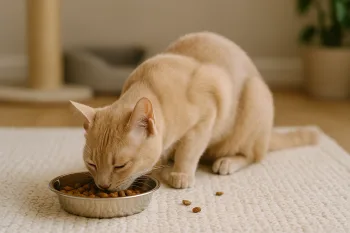 Chat : Photos prix d'un Asian qui mange des croquettes