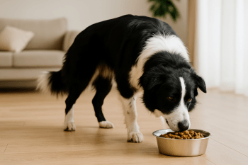 Chien : Photos prix d'un Berger de l'Atlas qui mange des croquettes