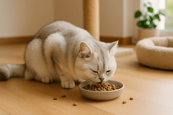 Chat : Photos prix d'un Burmilla qui mange des croquettes