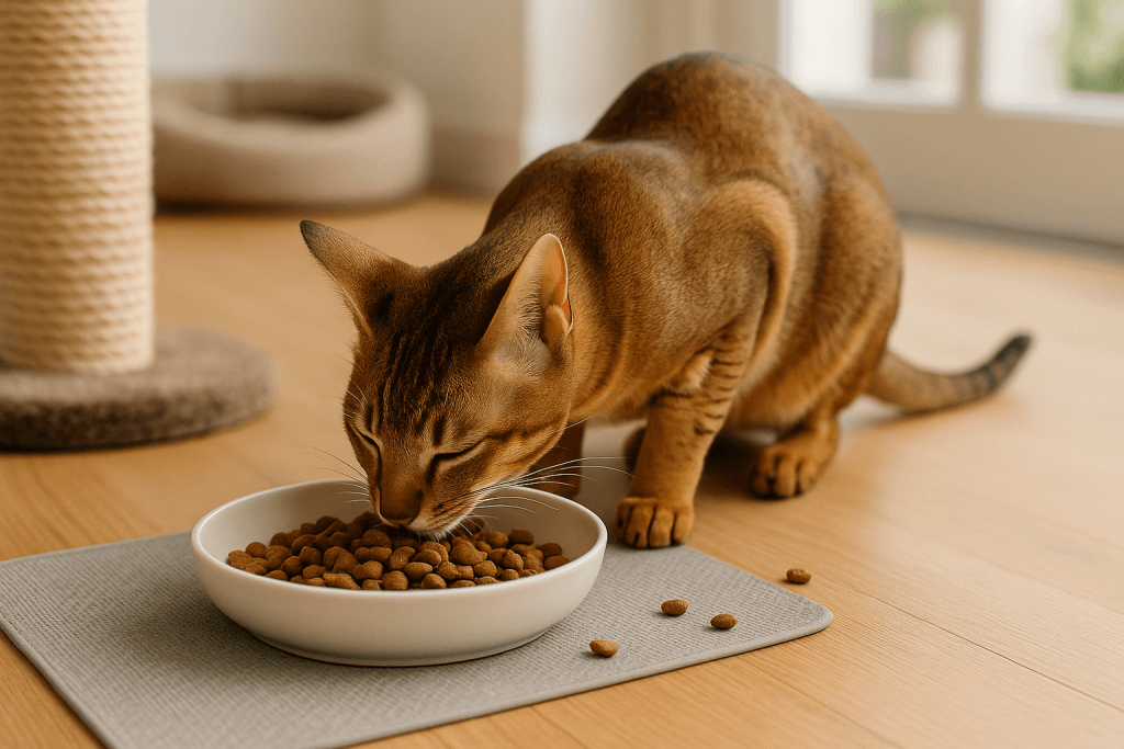 Chat : Photos prix d'un Ceylan qui mange des croquettes