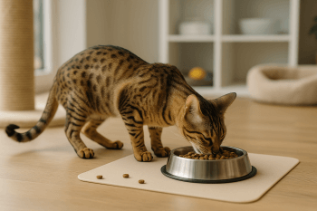 Chat : Photos prix d'un Serengeti qui mange des croquettes