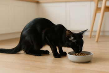 Chat : Photos prix d'un Mandarin qui mange des croquettes