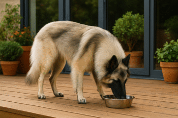 Chien : Photos prix d'un Berger Belge Tervueren qui mange des croquettes