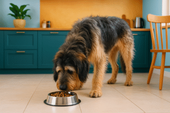 Chien : Photos prix d'un Chien à Loutre qui mange des croquettes