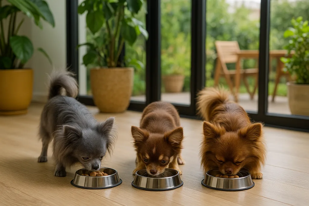 Chien : Photos prix d'un Chihuahua qui mange des croquettes