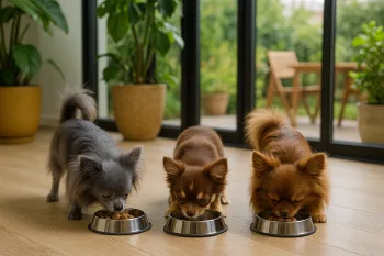 Chien : Photos prix d'un Chihuahua qui mange des croquettes