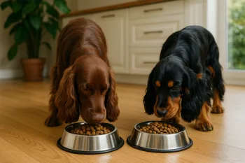 Chien : Photos prix d'un Cocker Anglais qui mange des croquettes