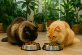 Chat : Photos prix d'un Ragdoll qui mange des croquettes