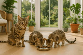 Chat : Photos prix d'un Sokoké qui mange des croquettes