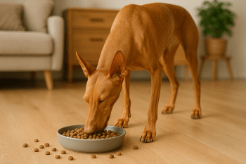 Chien : Photos prix d'un Chien du Pharaon qui mange des croquettes