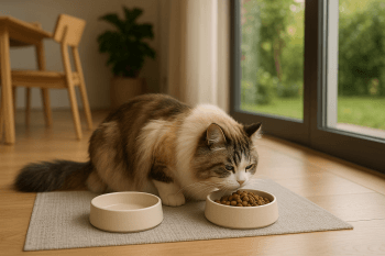 Chat : Photos prix d'un Ragamuffin qui mange des croquettes