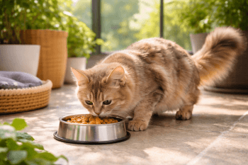 Chat : Photos prix d'un Somali qui mange des croquettes