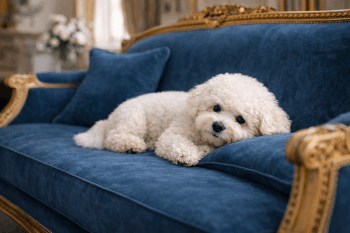Chien : Photo d'un Bichon à poil frisé malade