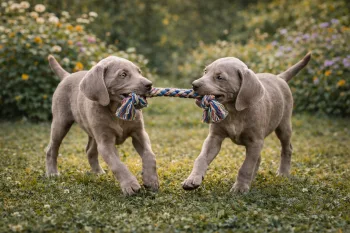 Chiot : Photo d'un jeune Braque de Weimar