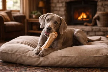 Chien : Photo d'un Braque de Weimar malade