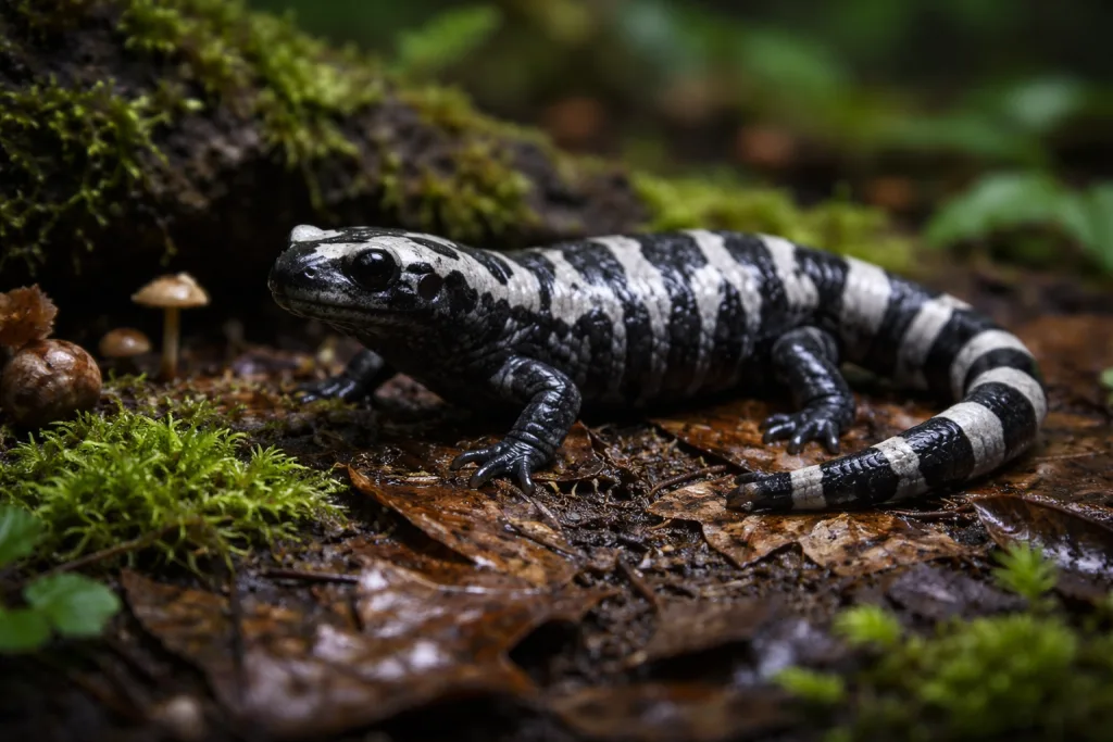 Salamandre à Dos Plat (Ambystoma Opacum) : Photo d'un amphibien