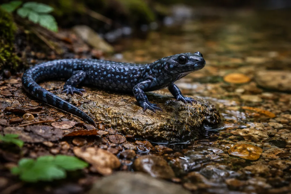 Salamandre à Points Bleus (Ambystoma Laterale) : Photo d'un amphibien
