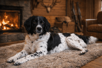 Chien : Photo d'un Grand Épagneul de Münster malade
