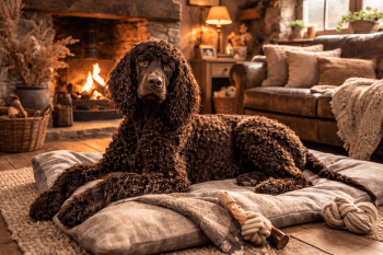 Chien : Photo d'un Épagneul d'Eau Irlandais malade