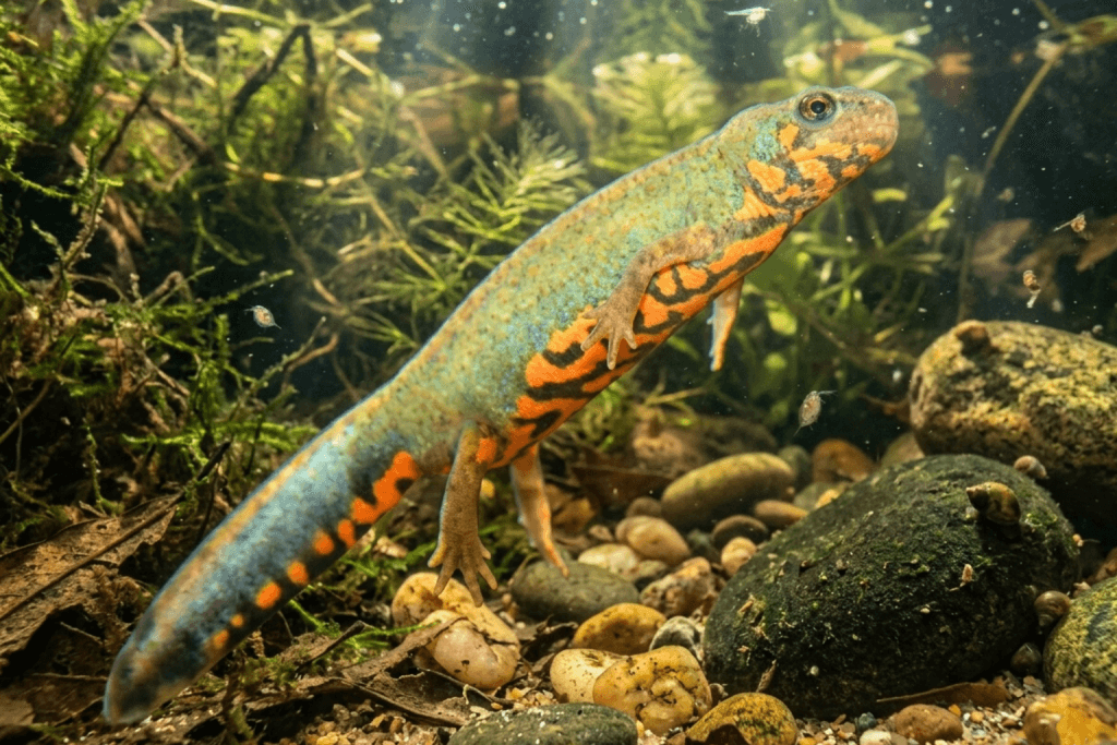Triton Cyanuré (Cynops Cyanurus) : Photo d'un amphibien