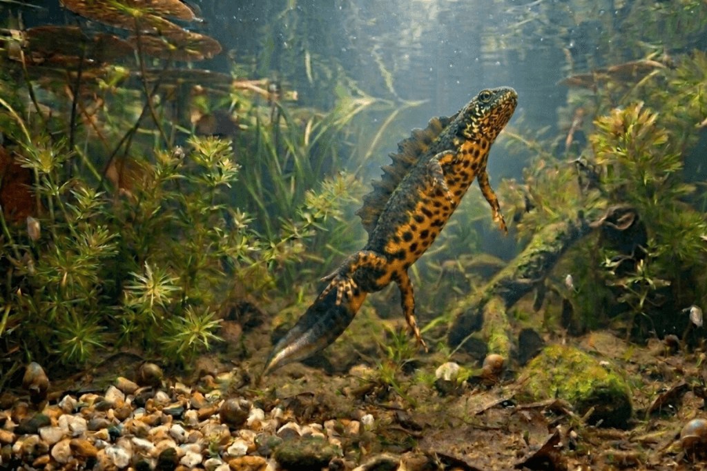Triton des Balkans (Triturus Karelinii) : Photo d'un amphibien