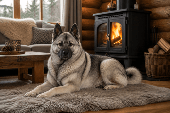 Chien : Photo d'un Chien d'Élan Norvégien Gris malade
