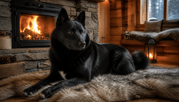 Chien : Photo d'un Chien d'Élan Norvégien Noir malade