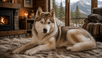 Chien : Photo d'un Husky de Sibérie malade