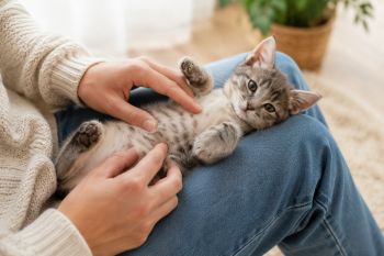 Un massage doux du ventre peut aider à soulager la constipation chez le chaton