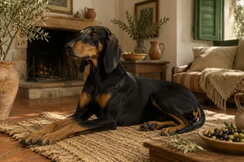 Chien : Photo d'un Chien Courant Italien Ă poil ras malade