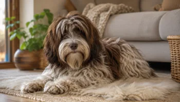 Chien : Photo d'un Schapendoes malade