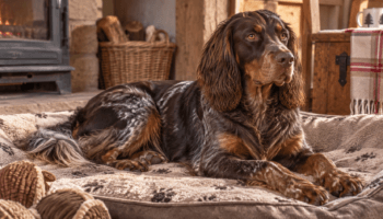 Chien : Photo d'un Épagneul Picard malade